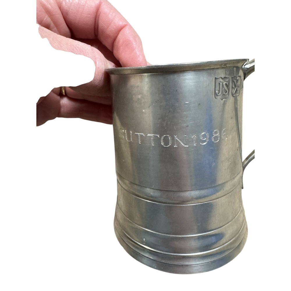 John Somers‎ Pewter Mug Tankard 1986 Engraved Sutton J S X M G